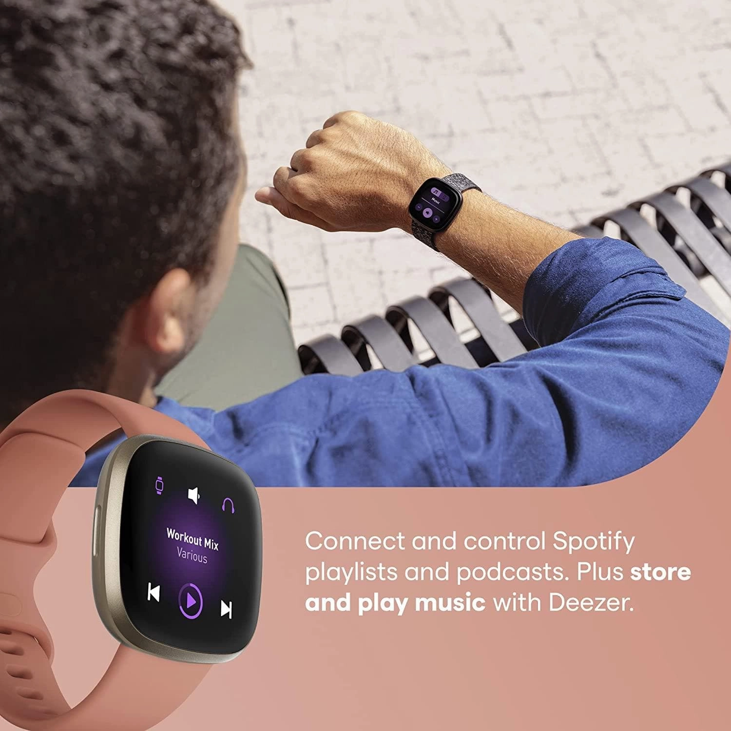 Fitbit Versa 3 Smart Watch - Pink Clay