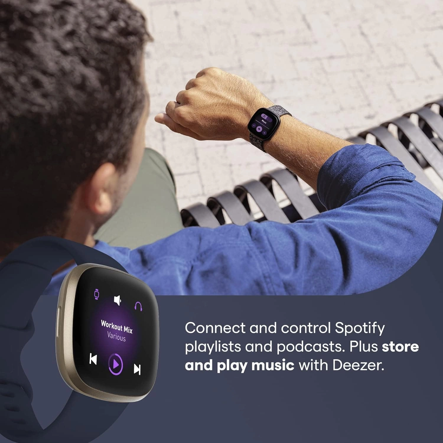 Fitbit Versa 3 Smartwatch  GPS, Heart Rate, Voice Assistant, 6  Days Battery
