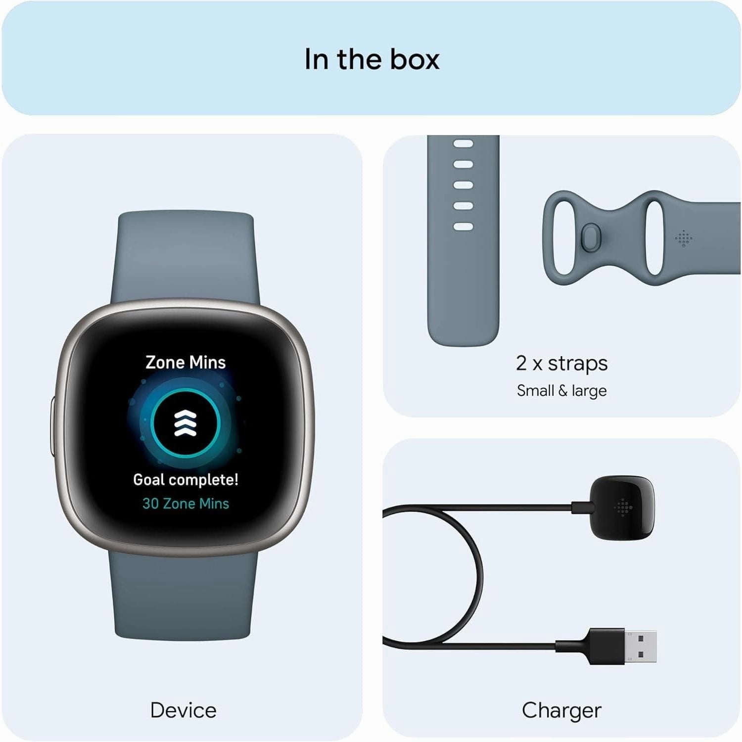 Fitbit Versa 4 Fitness Smartwatch with built-in GPS and up to 6 days battery life - compatible with Android and iOS.