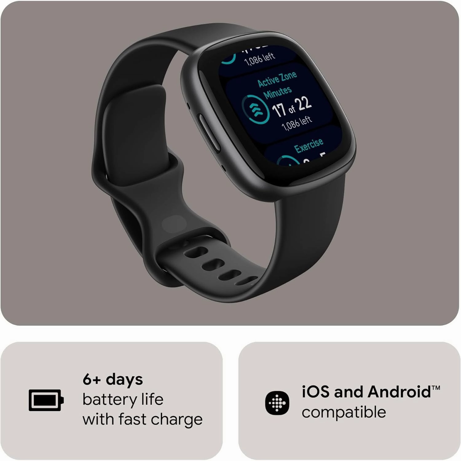 Fitbit Versa 4 Smart Watch - Black/Graphite