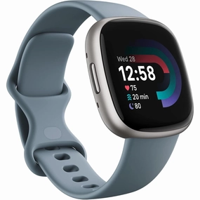 Fitbit Versa 4 Smart Watch - Waterfall Blue/Platinum nintendo switch oled, nintendo switch deals, joy-con accessories