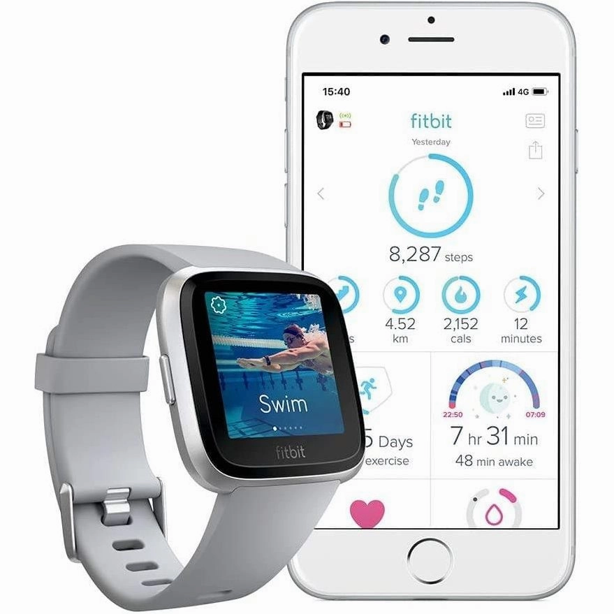 Fitbit Versa Health & Fitness Smartwatch with Heart Rate, Music & Swim Tracking, Grey