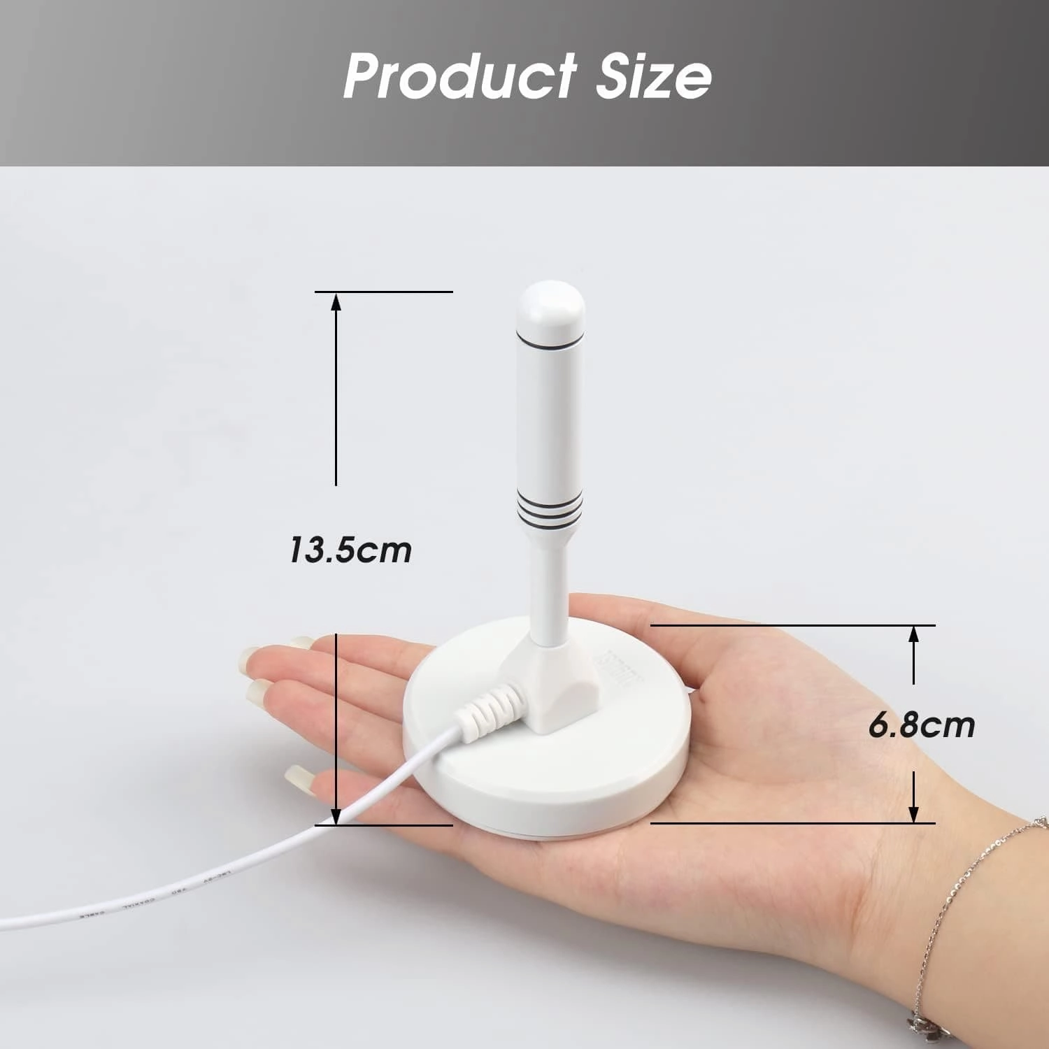 Freeview Indoor TV Aerial - August DTA240 - High Gain HD Portable Indoor Outdoor Digital Freeview TV Antenna for USB TV Tuner/DVB-T Television/DAB Radio/SD / 4K - With Magnetic Base [White]