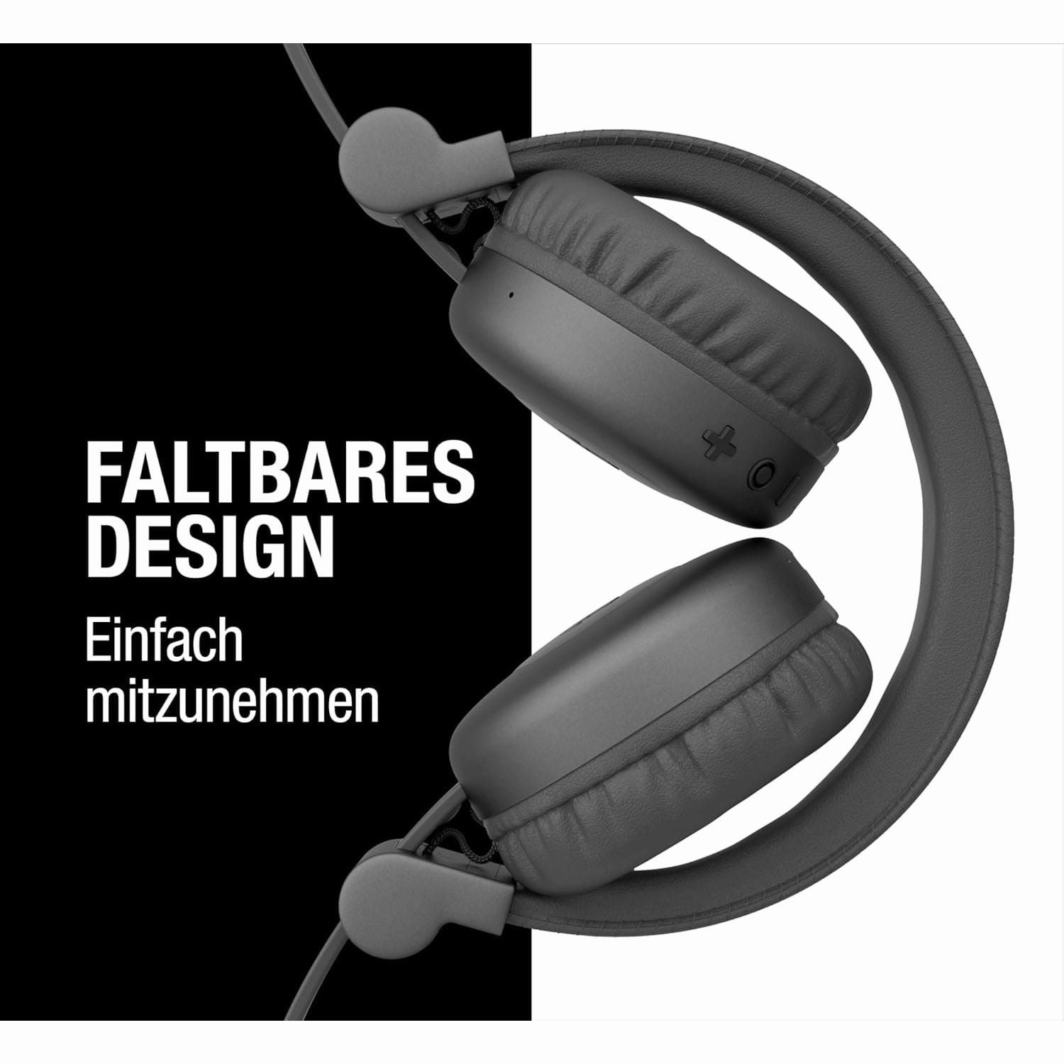 Fresh 'n Rebel Code Core Bluetooth Headphones - On-Ear, Wireless, 30 Hours Playtime, Microphone, Voice Assistant, Volume Control, Play/Pause Buttons, Foldable, Storm Grey
