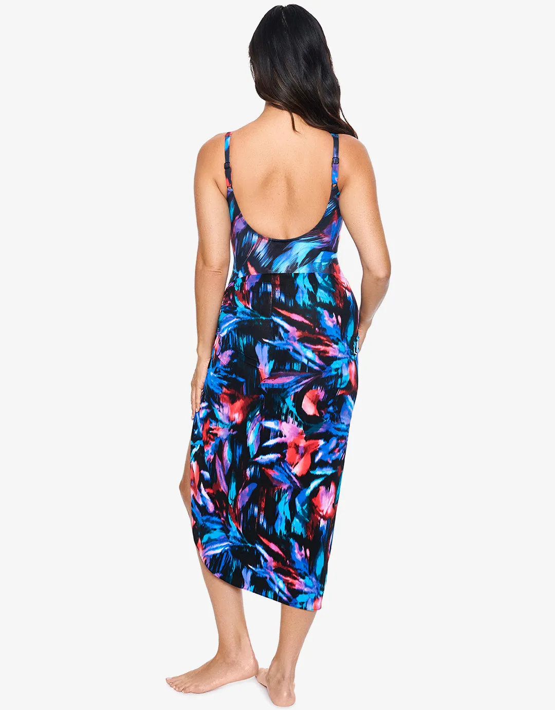 Fuego Flora Sarong - Black Multi