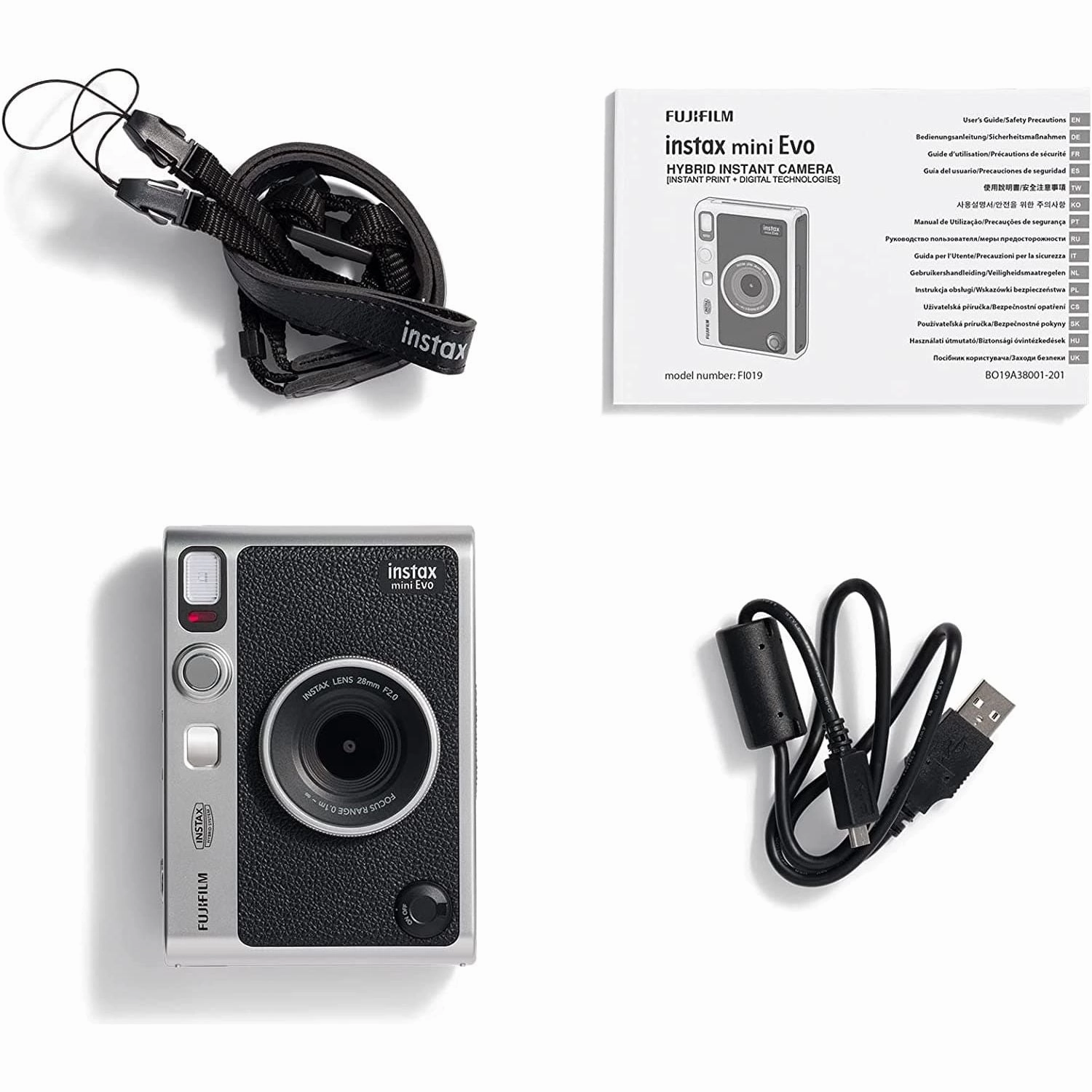 FujiFilm instax mini EVO instant photo camera and printer with with 2.7 inch LCD screen, 10 Lens and 10 Film effects