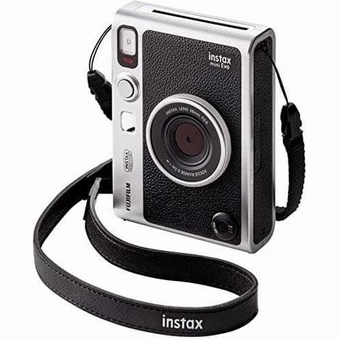 FujiFilm instax mini EVO instant photo camera and printer with with 2.7 inch LCD screen, 10 Lens and 10 Film effects