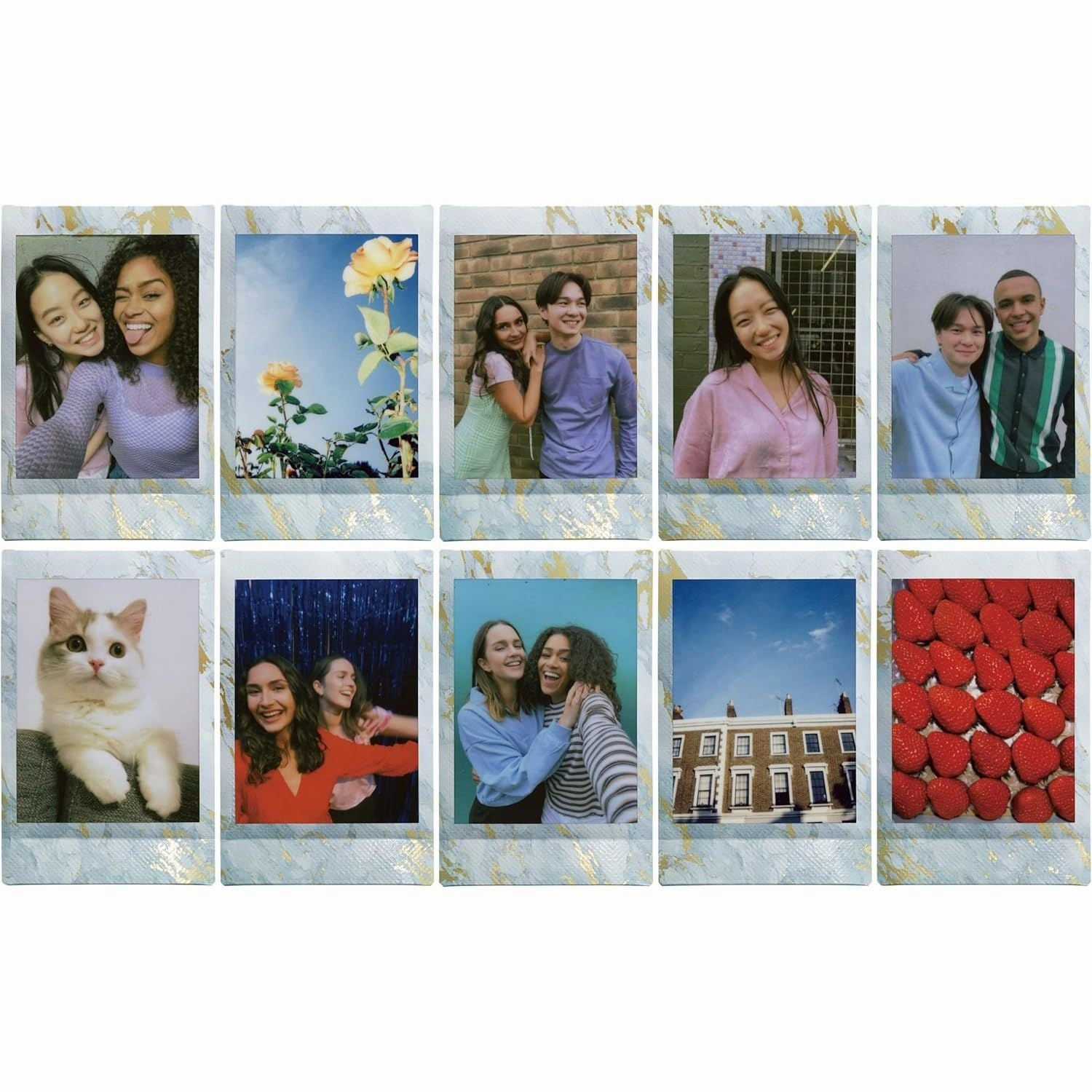 Fujifilm instax mini Instant Film  Blue Marble Border, 10 Shot Pack