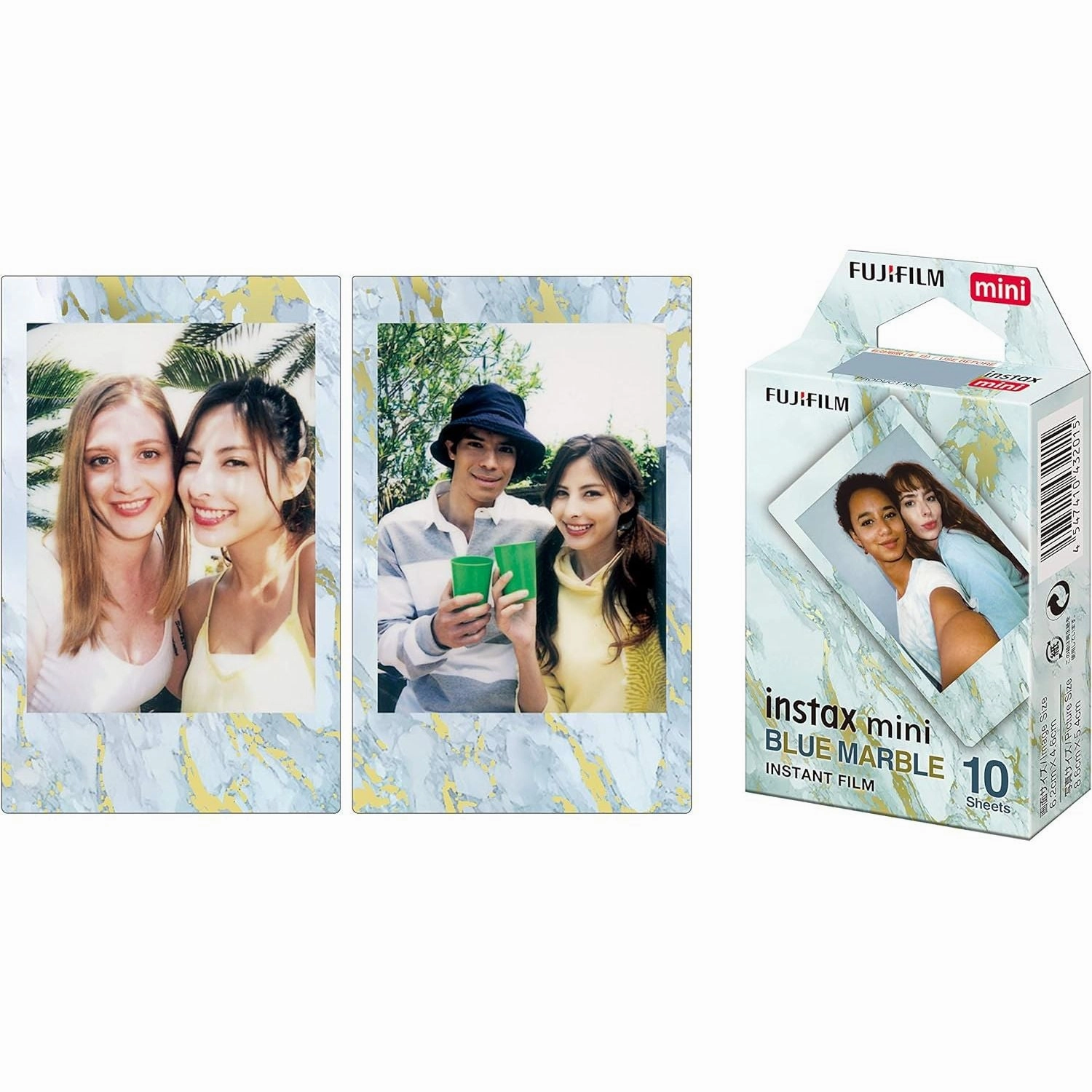 Fujifilm instax mini Instant Film  Blue Marble Border, 10 Shot Pack