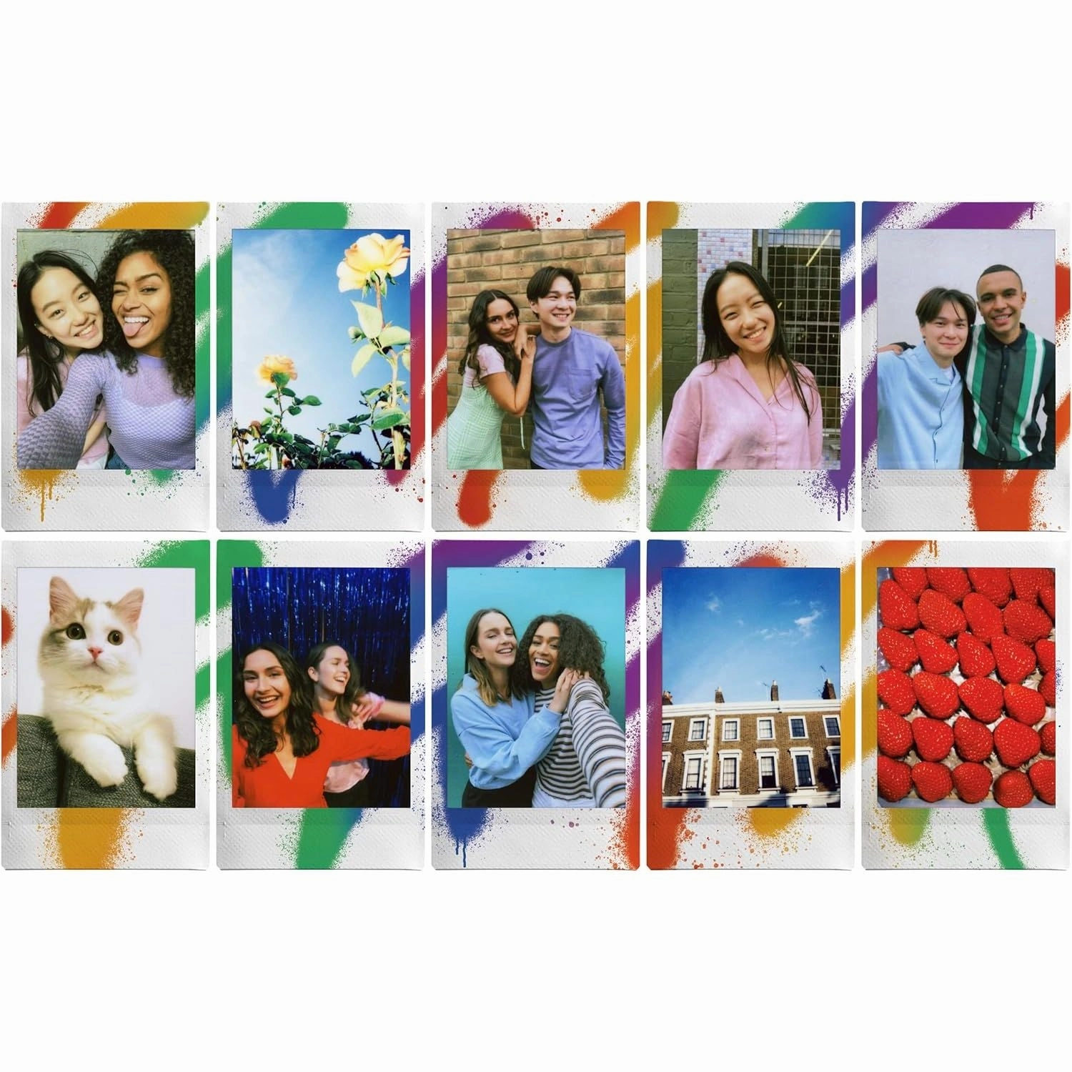 Fujifilm instax mini Instant Film  Spray Art Border, 10 Shot Pack