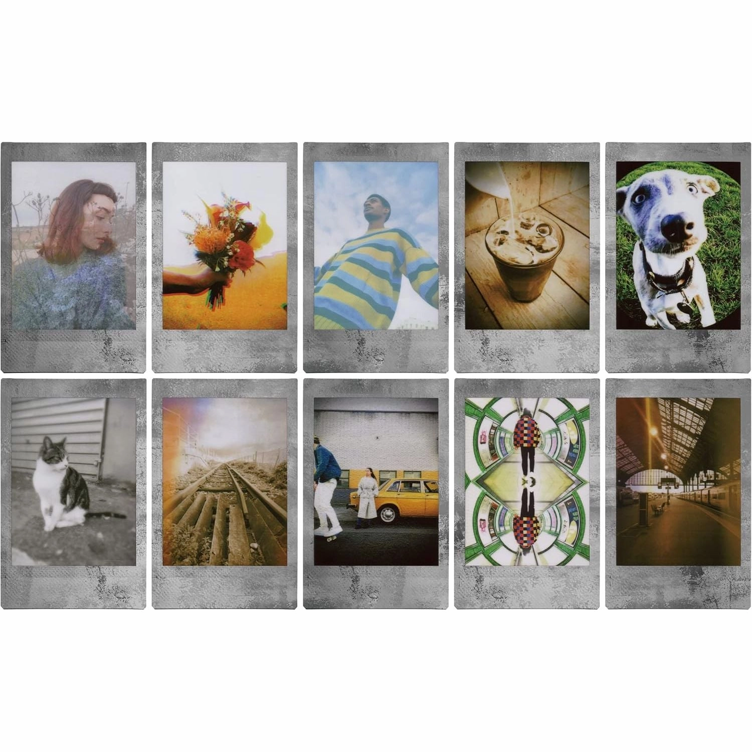 Fujifilm instax mini Instant Film  Stone Gray Border, 10 Shot Pack