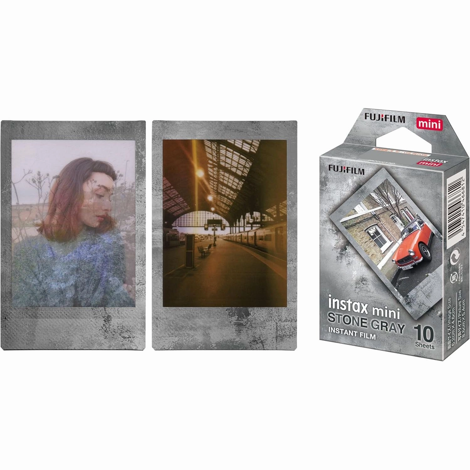 Fujifilm instax mini Instant Film  Stone Gray Border, 10 Shot Pack