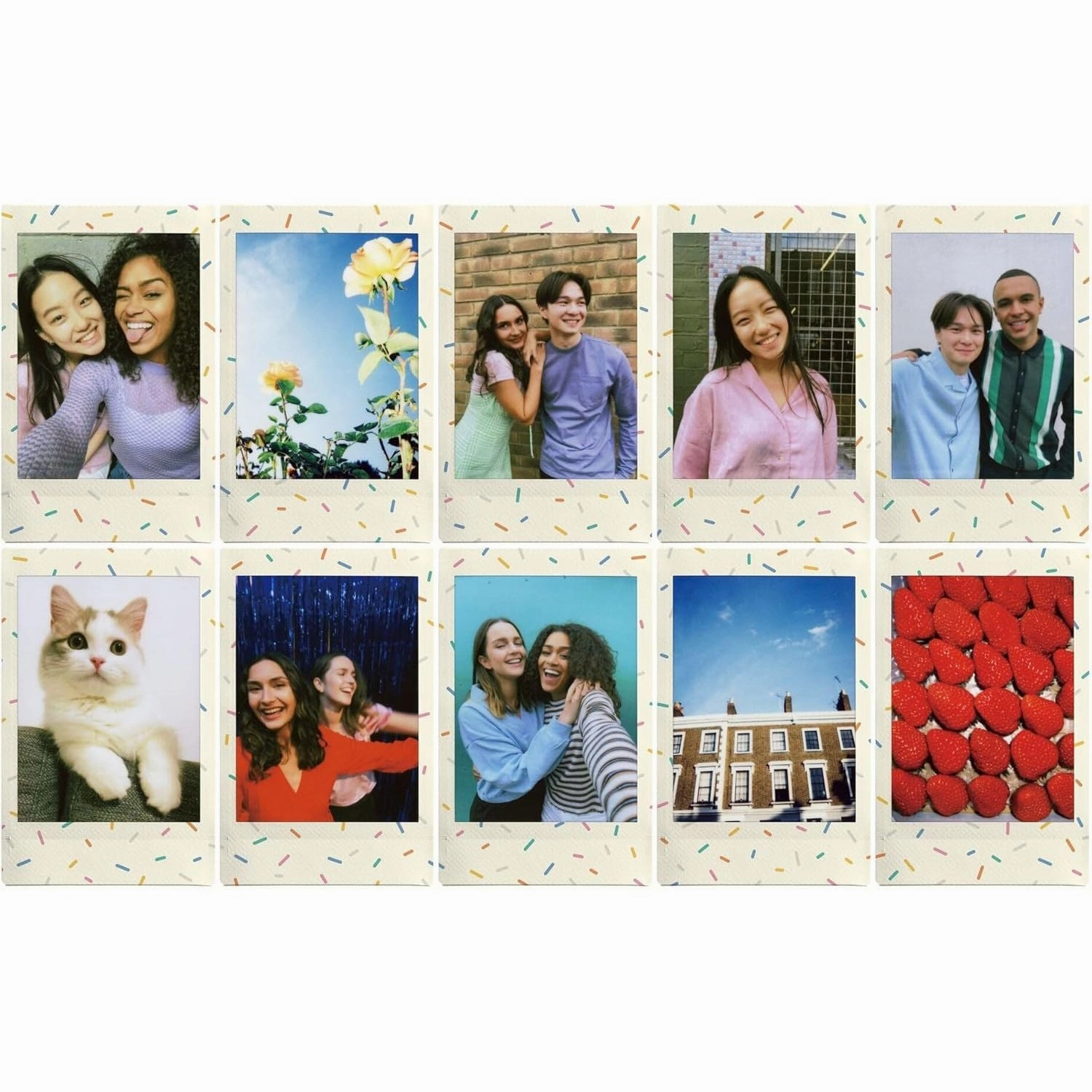 Fujifilm instax Mini Instant Film with Sprinkles Decorative Border  10 Shot Pack
