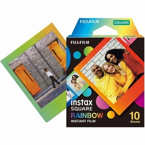 Fujifilm instax SQUARE Instant Film  Rainbow Border, 10 Shot Pack camera and photography, photography gear, professional camera kits
