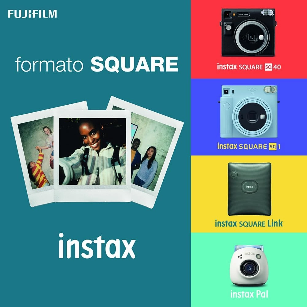 Fujifilm instax SQUARE Instant Film  Rainbow Border, 10 Shot Pack