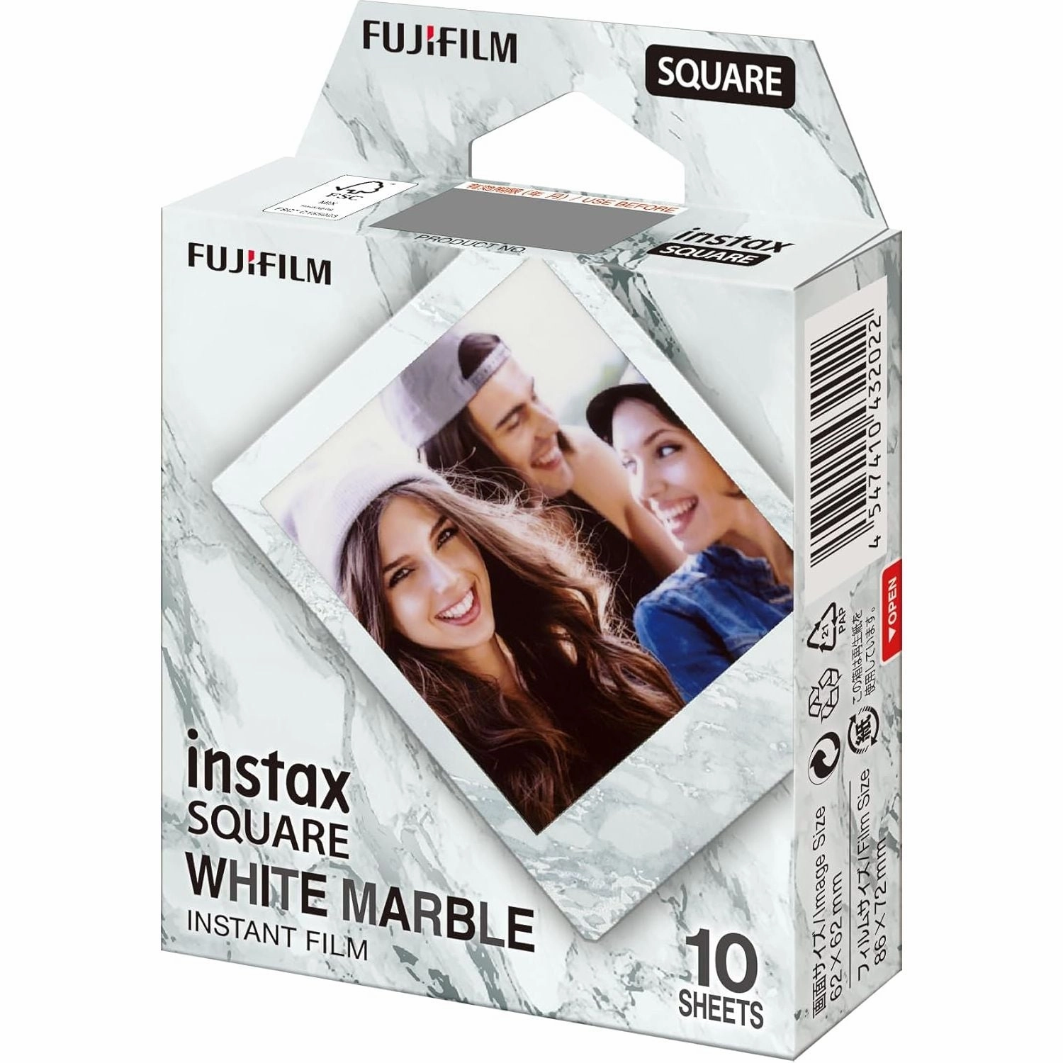 Fujifilm instax SQUARE Instant Film  White Marble Border, 10 Shot Pack