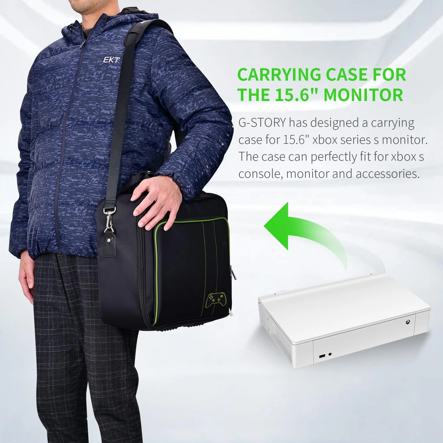 G-STORY 15.6" Portable Monitor for Xbox Series S, 165Hz 2K IPS Screen, Dual Speakers, Two HDMI Ports, HDR, FreeSync, Game Mode