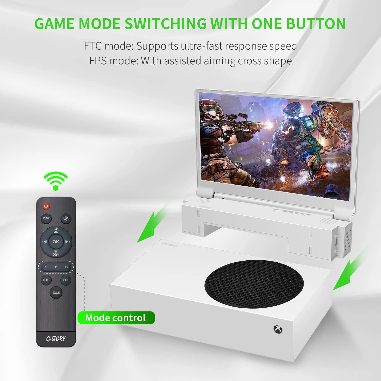G-STORY 15.6" Portable Monitor for Xbox Series S, 165Hz 2K IPS Screen, Dual Speakers, Two HDMI Ports, HDR, FreeSync, Game Mode