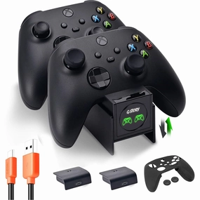 G-STORY Xbox Series X/S Controller Charging Dock with 1.5m Cable, 2x 1100mAh Batteries, and Controller Skin wireless gaming headset, best gaming earbuds, bluetooth earbuds with mic