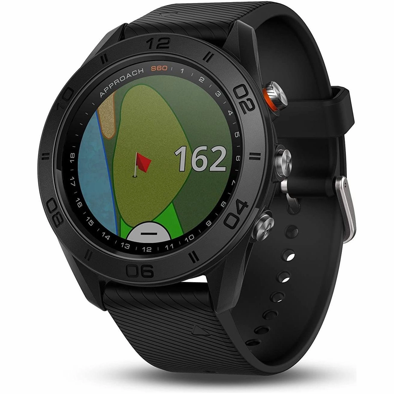 Garmin Approach S60, Premium GPS Golf Watch with Touchscreen Display and Full Color CourseView Mapping, Black w/Silicone Band