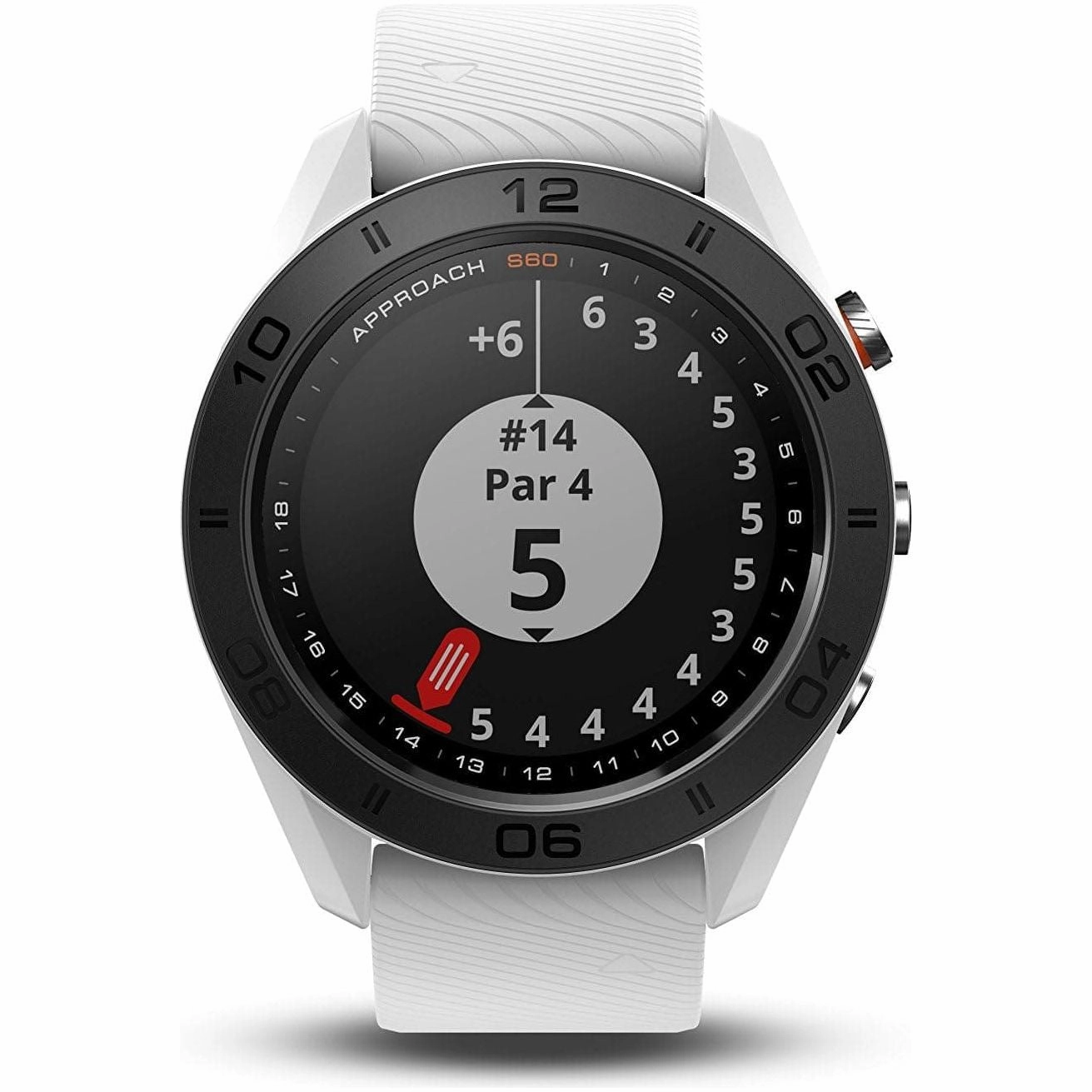 Garmin Approach S60, Premium GPS Golf Watch with Touchscreen Display and Full Color CourseView Mapping, White w/Silicone Band