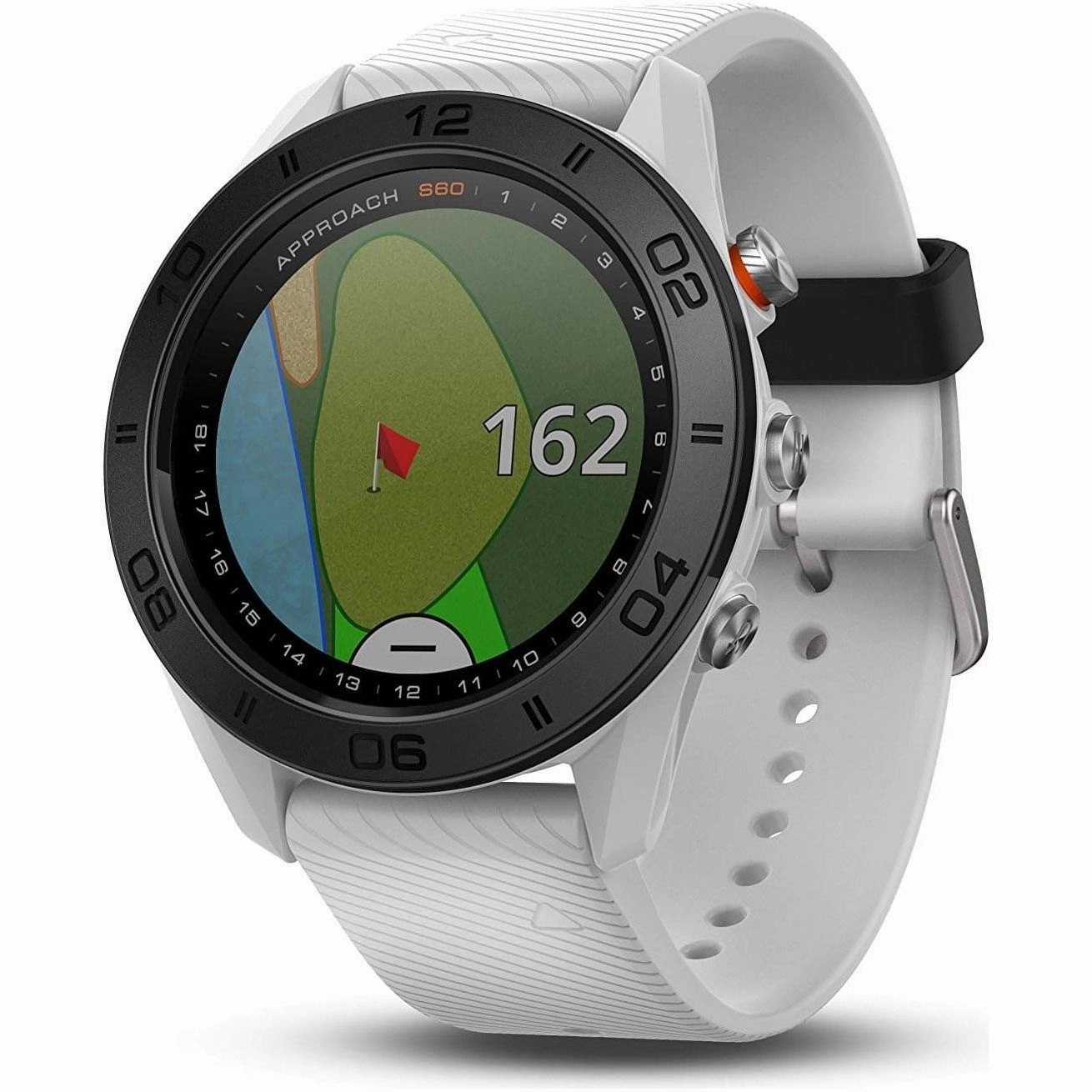 Garmin Approach S60, Premium GPS Golf Watch with Touchscreen Display and Full Color CourseView Mapping, White w/Silicone Band