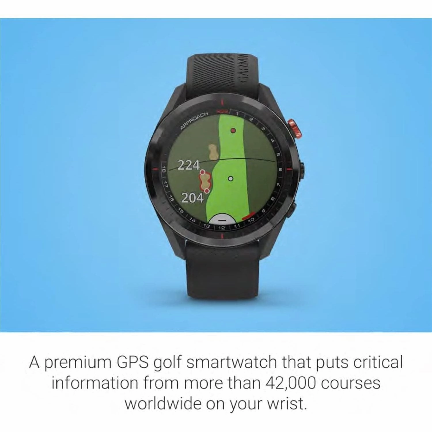 Garmin Approach S62 Premium Golf GPS Watch - Virtual Caddie, Full Color Mapping Screen, Black