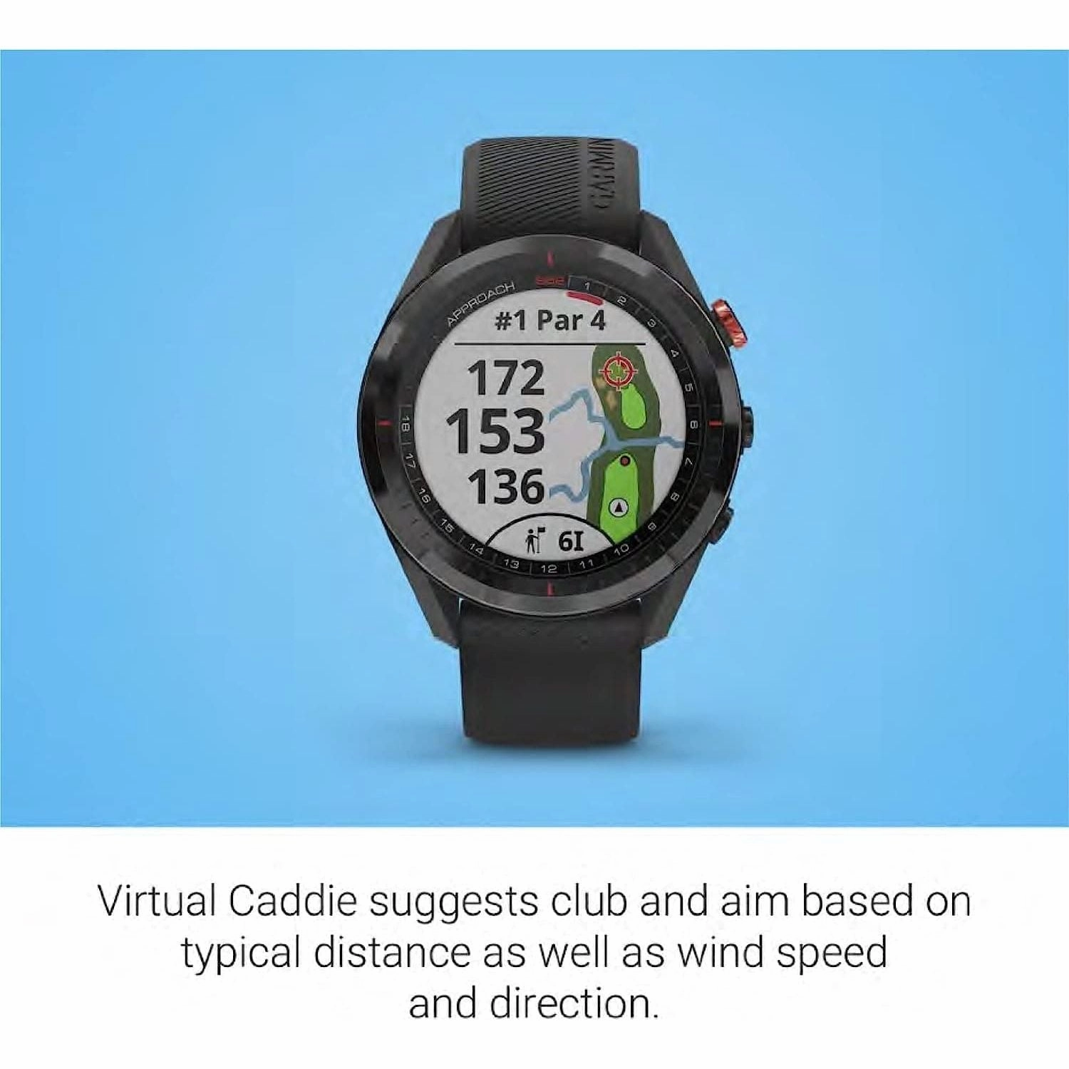 Garmin Approach S62, Premium Golf GPS Watch, Built-in Virtual Caddie, Mapping and Full Color Screen, Black