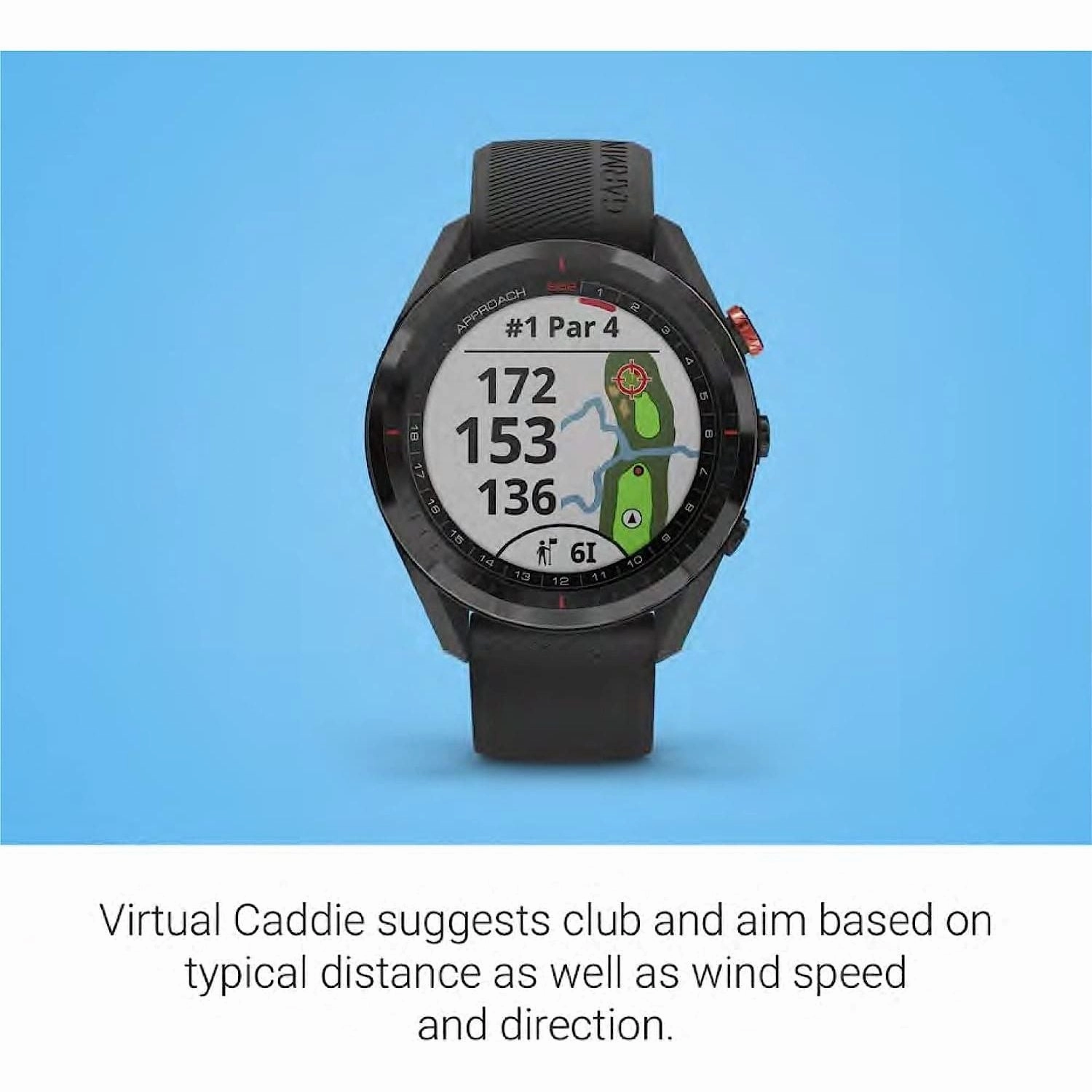 Garmin Approach S62, Premium Golf GPS Watch, Built-in Virtual Caddie, Mapping and Full Color Screen, Black