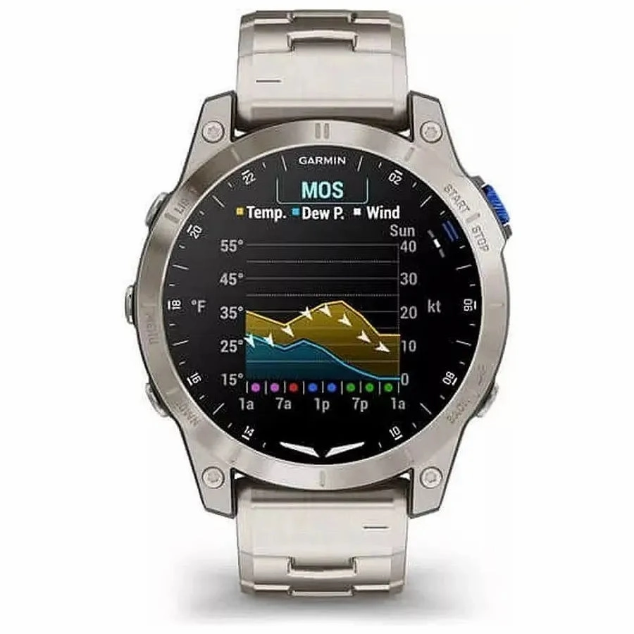 Garmin D2 Mach 1 Pro Aviator Smartwatch - GPS Moving Map, Aviation Weather, Health & Wellness Features, AMOLED Display, Built-in Flashlight