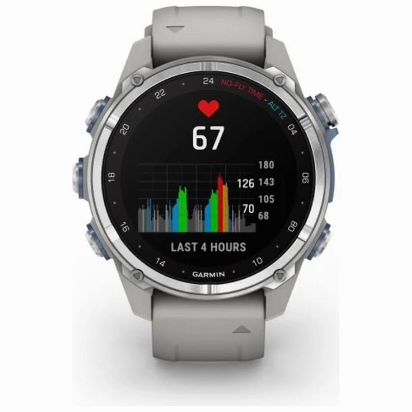 Garmin Descent Mk3 Dive Watch - 43mm Stainless Steel, Grey Fog Silicone Strap