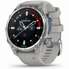 Garmin Descent Mk3 Dive Watch - 43mm Stainless Steel, Grey Fog Silicone Strap nintendo switch oled, nintendo switch deals, joy-con accessories