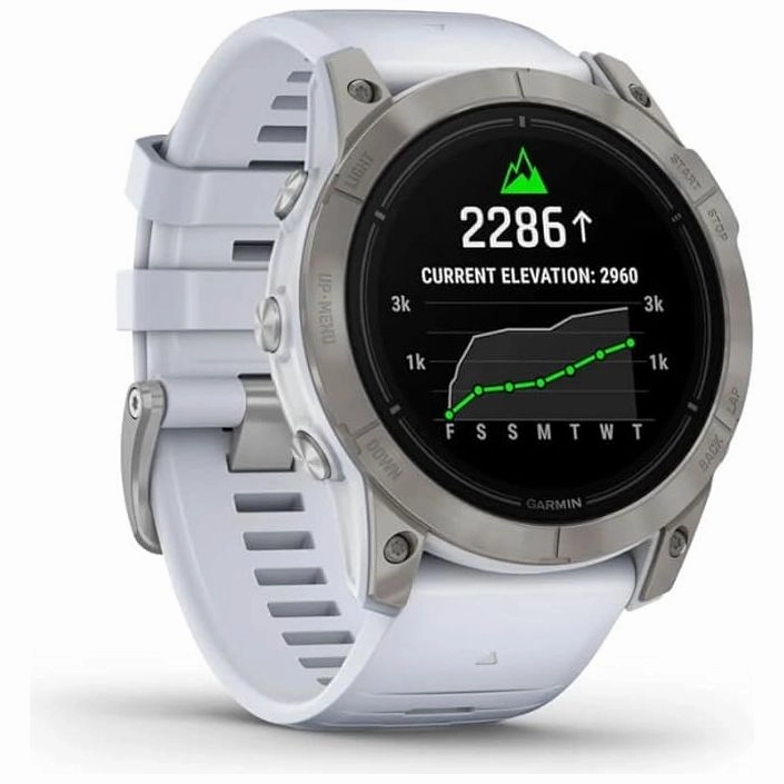 Garmin Epix Pro (Gen 2) Sapphire Edition Smartwatch with Silicone Band, 51 mm Case - White