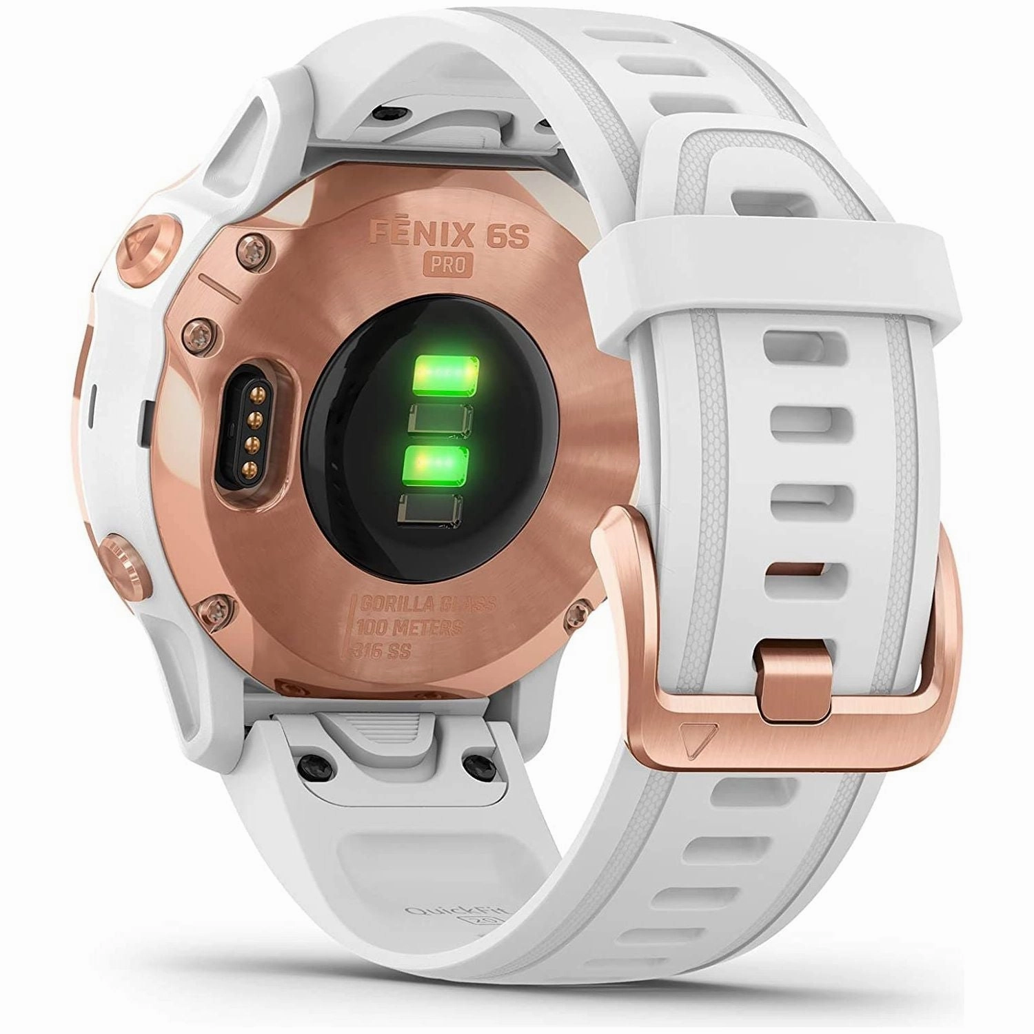 Garmin fenix 6S Pro, Ultimate Multisport GPS Watch, Smaller-Sized, Features Mapping, Music, Grade-Adjusted Pace Monitoring and Pulse Ox Sensors, Rose Gold with White Band