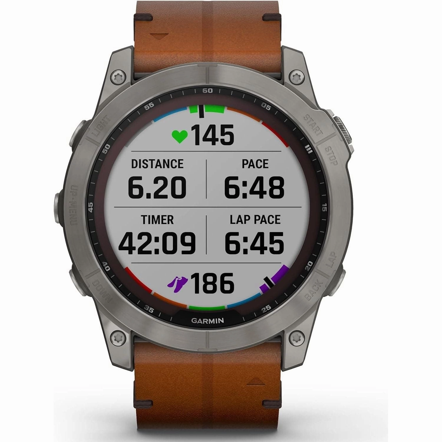 Garmin Fenix 7X Sapphire Solar Edition Titanium with Chestnut Graphite Band Smartwatch