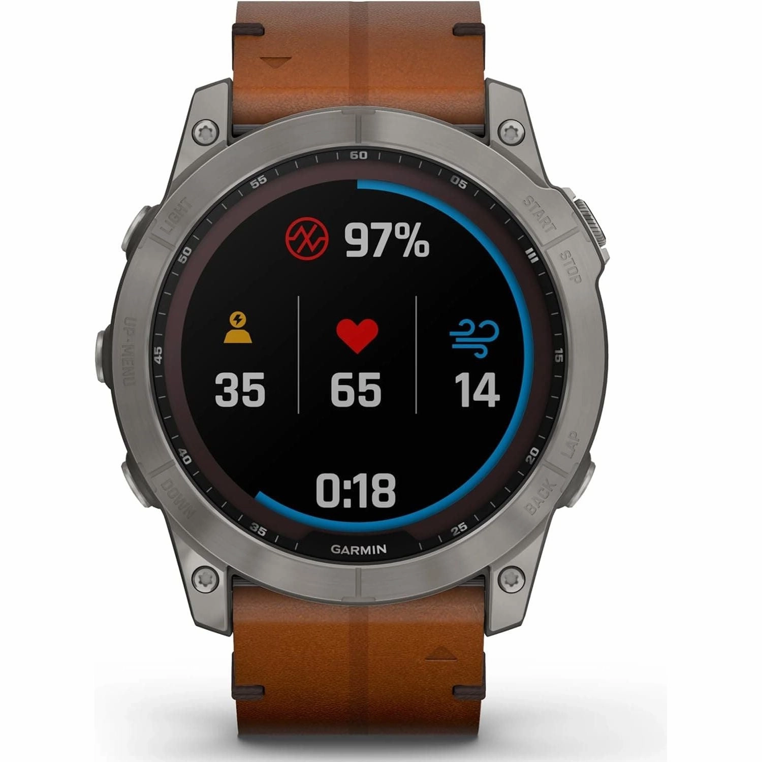 Garmin Fenix 7X Sapphire Solar Edition Titanium with Chestnut Graphite Band Smartwatch
