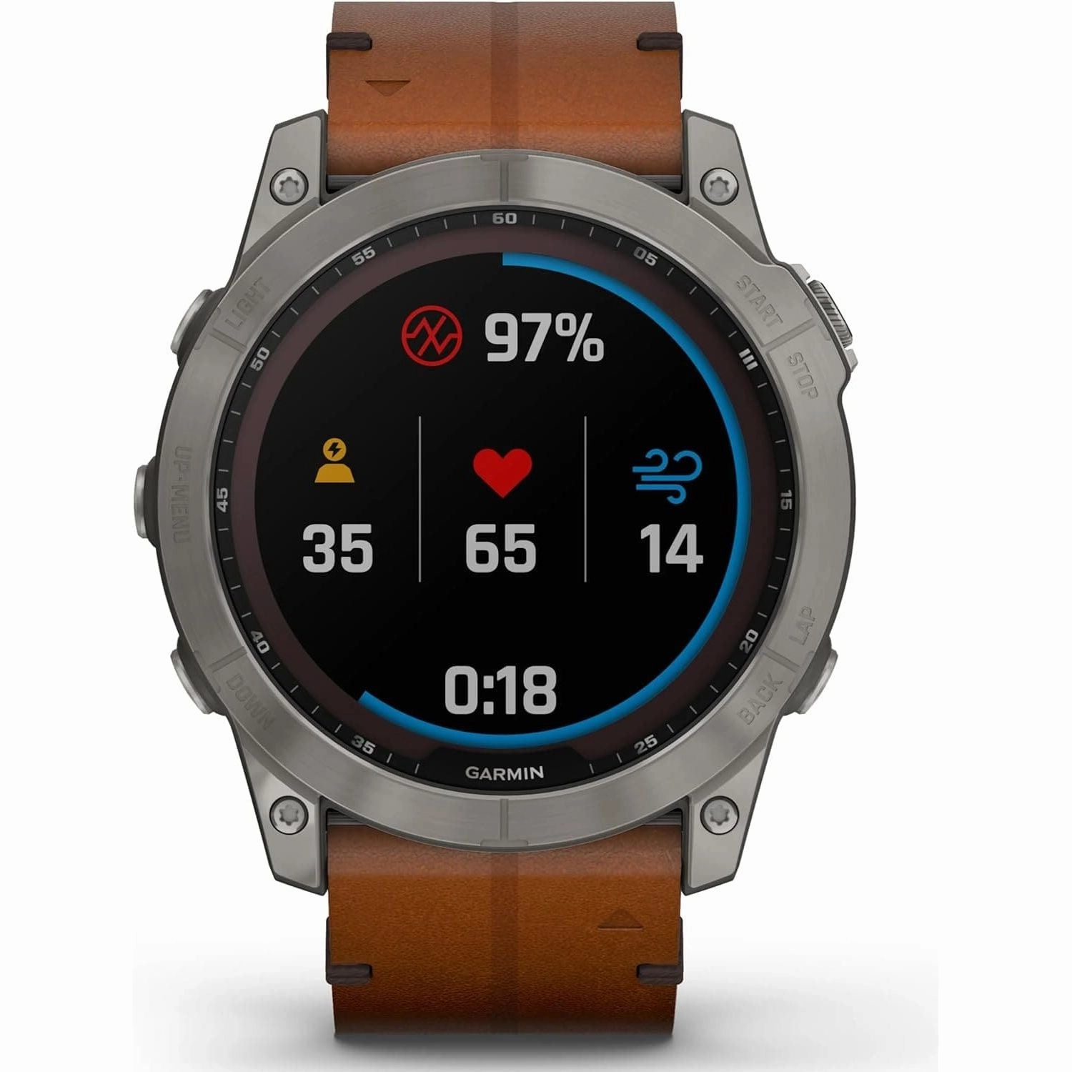 Garmin Fenix 7X Sapphire Solar Edition Titanium with Chestnut Graphite Band Smartwatch