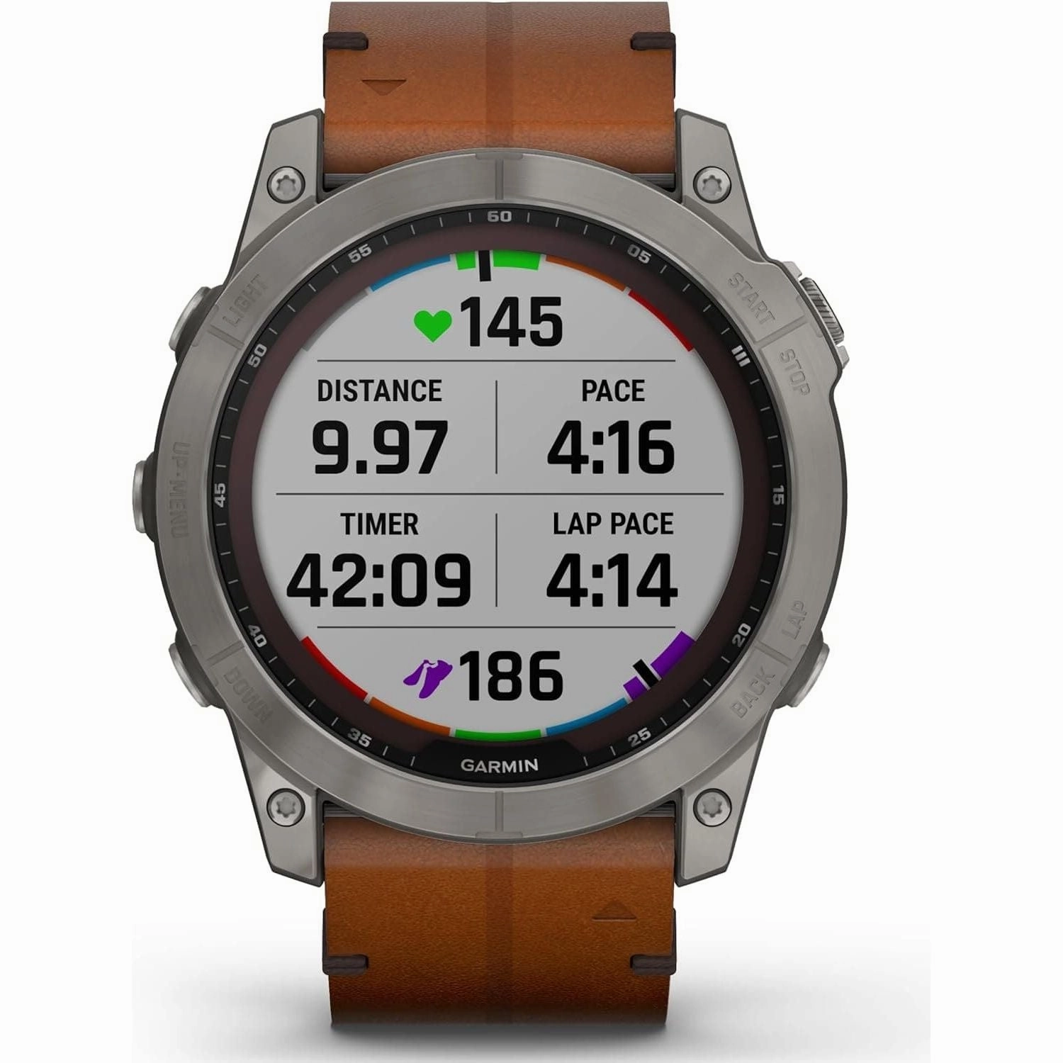 Garmin Fenix 7X Sapphire Solar Edition Titanium with Chestnut Graphite Band Smartwatch