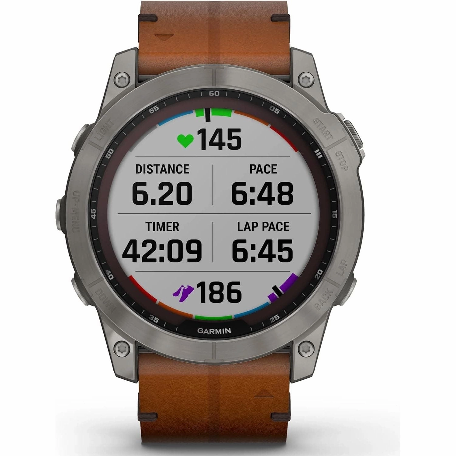 Garmin Fenix 7X Sapphire Solar Edition Titanium with Chestnut Graphite Band Smartwatch
