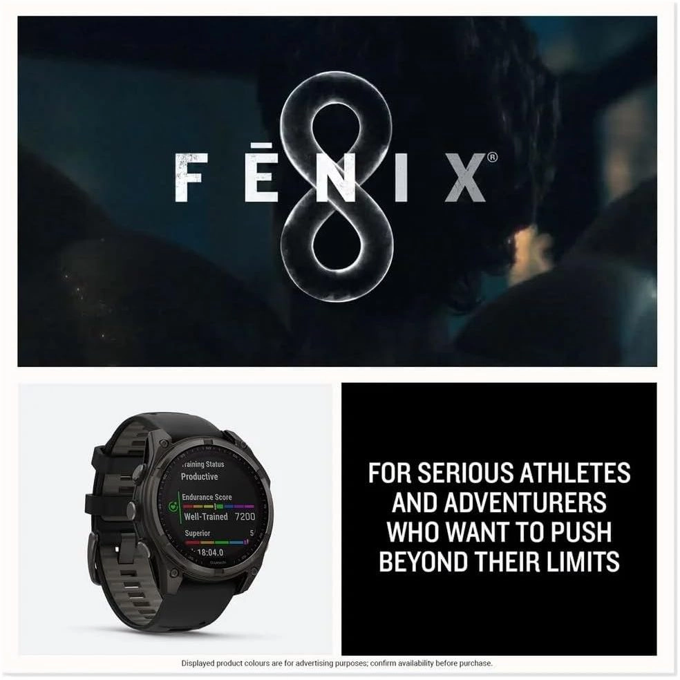 Garmin Fenix 8 47mm - AMOLED, Sapphire Titanium Case, Graphite with Titanium & Silicone Bands