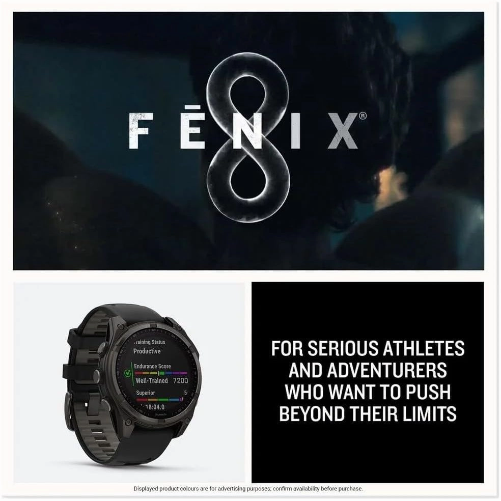 Garmin Fenix 8 47mm - AMOLED, Sapphire Titanium Case, Graphite with Titanium & Silicone Bands