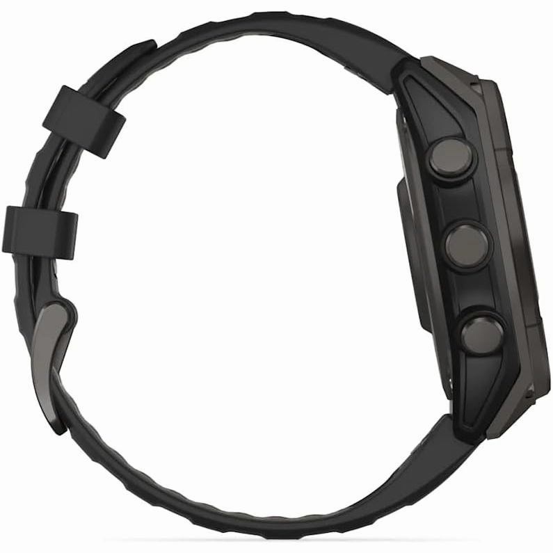 Garmin Fenix 8 Solar Sapphire GPS Smartwatch  47mm, Carbon Grey Titanium with Black/Grey Silicone Band