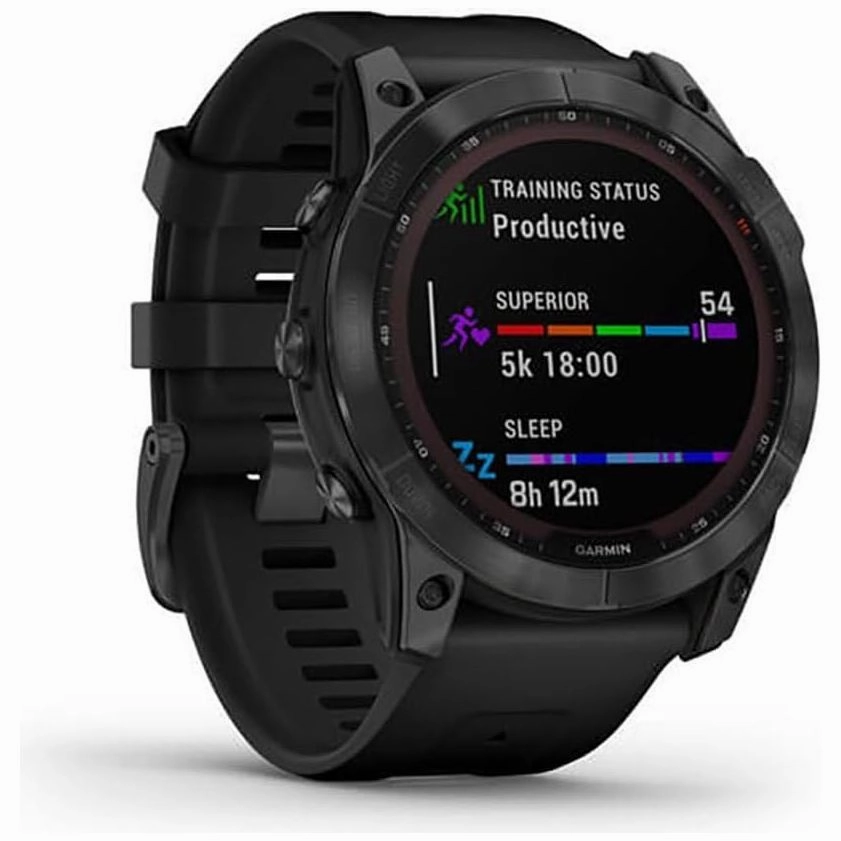 Garmin fnix 7X Solar 51mm Multisport GPS Smartwatch - Solar Charging, Advanced Health & Training Features, Touchscreen & Buttons, Up to 37 Days Battery Life, Ultratough Design - Black