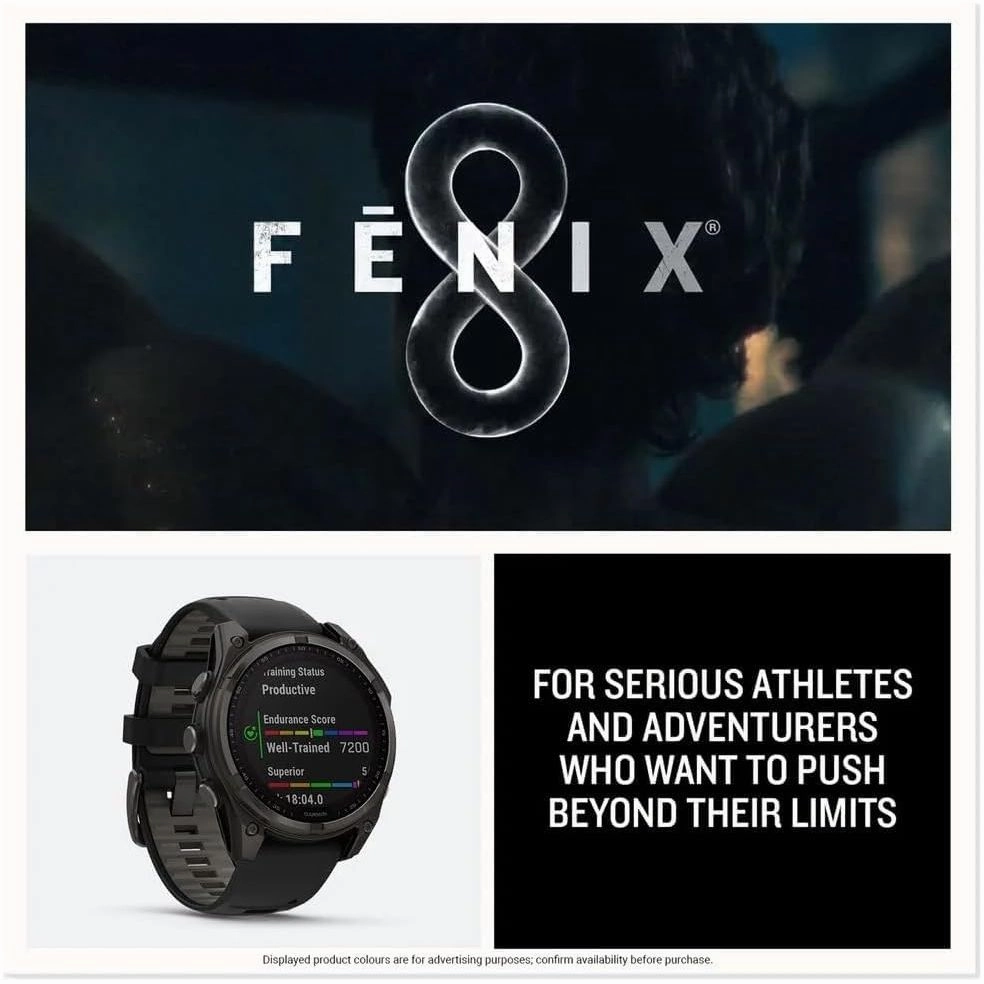 Garmin fnix 8 43mm AMOLED - Sapphire, Soft Gold Stainless Steel with Fog Gray Leather Band & Fog Gray/Dark Sandstone Silicone Band