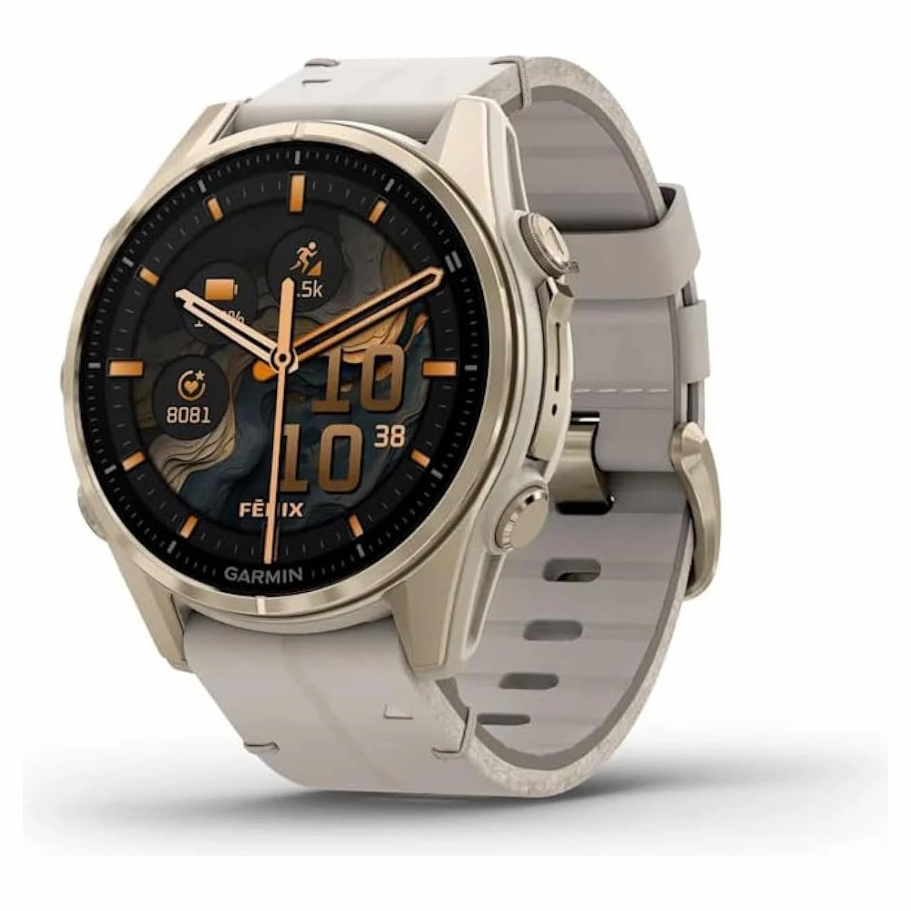 Garmin fnix 8 43mm AMOLED - Sapphire, Soft Gold Stainless Steel with Fog Gray Leather Band & Fog Gray/Dark Sandstone Silicone Band nintendo switch oled, nintendo switch deals, joy-con accessories