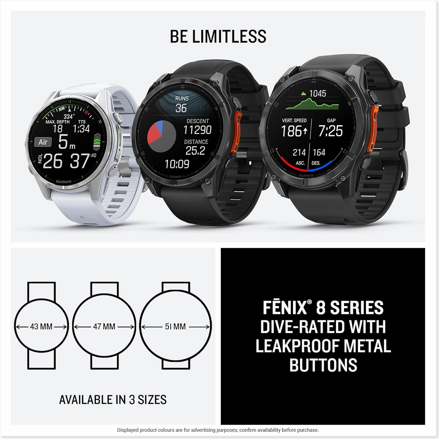 Garmin fnix 8 Premium Multisport GPS Smartwatch  43mm AMOLED, Whitestone  10-Day Battery, Built-in LED Flashlight