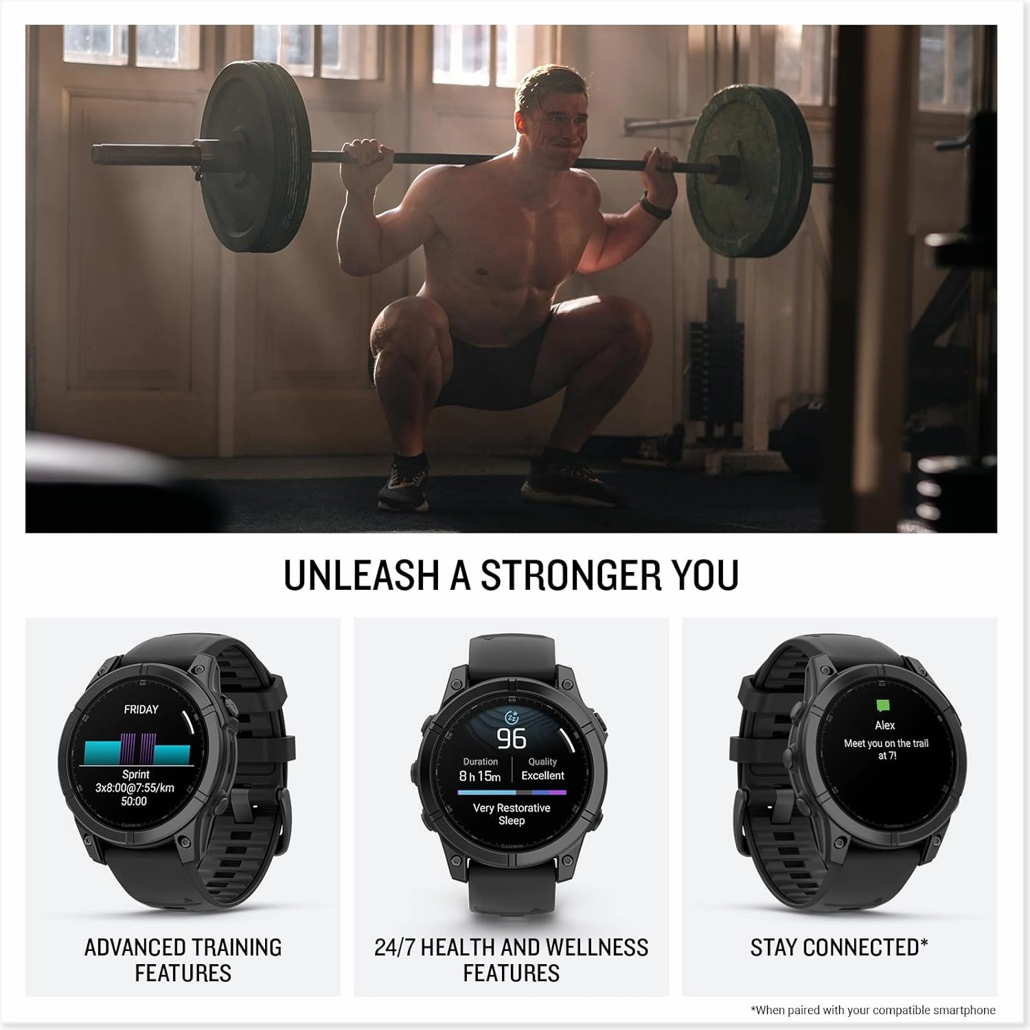Garmin fnix E 47mm Multisport GPS Smartwatch - Slate Grey/Black, 16 Days Battery, Health & Training Features