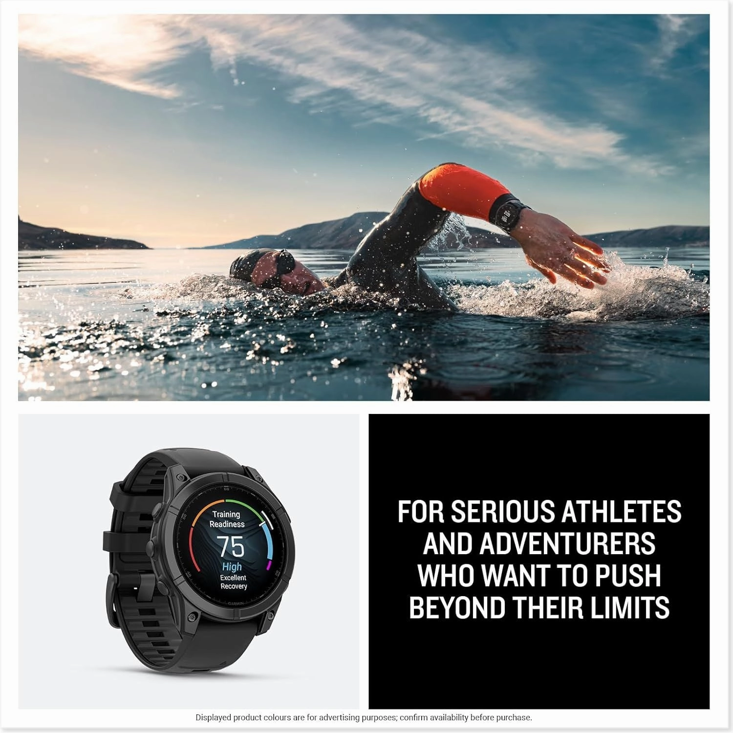 Garmin fnix E 47mm Multisport GPS Smartwatch - Slate Grey/Black, 16 Days Battery, Health & Training Features
