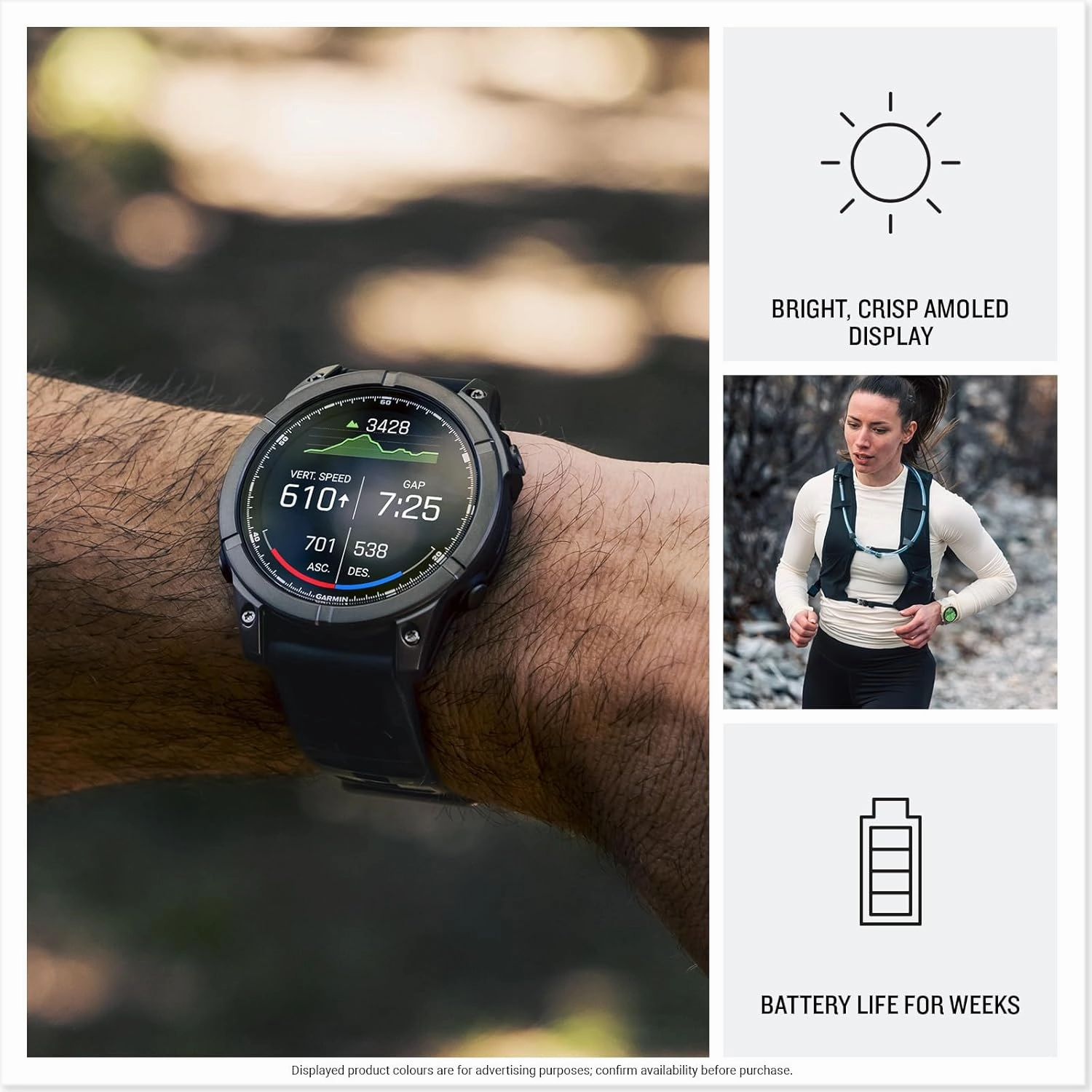 Garmin fnix E 47mm Multisport GPS Smartwatch - Slate Grey/Black, 16 Days Battery, Health & Training Features