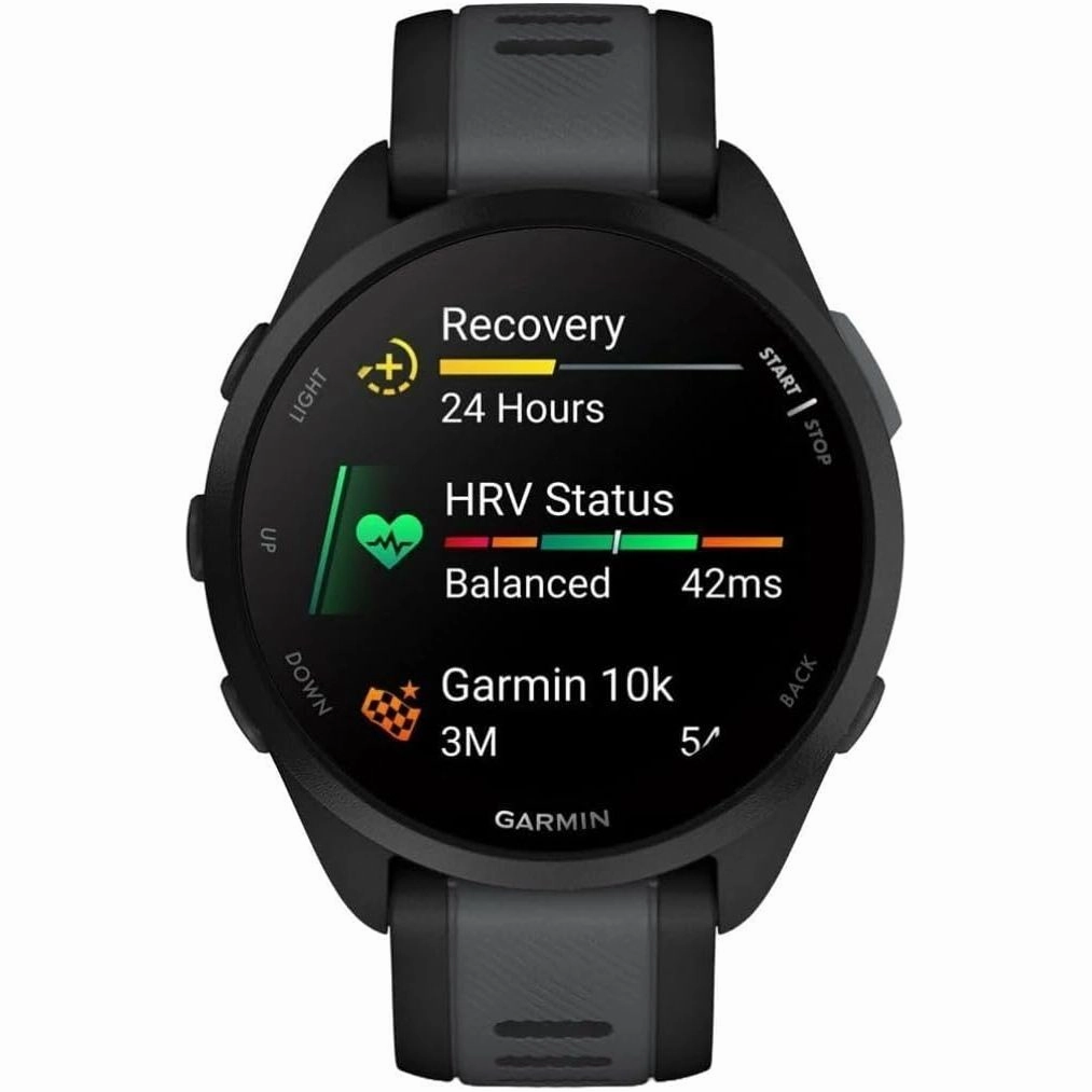Garmin Forerunner 165 GPS Running Smartwatch - AMOLED Touchscreen, Advanced Training, 11-Day Battery, Black